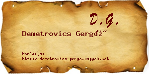 Demetrovics Gergő névjegykártya