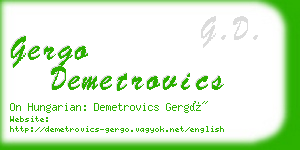 gergo demetrovics business card